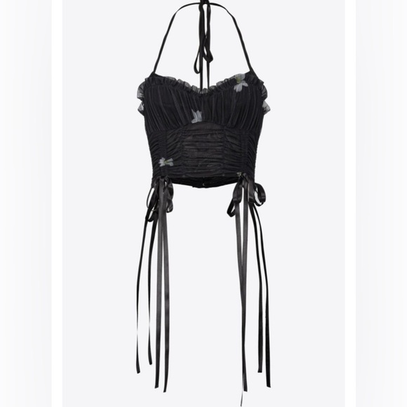 NEW PINKO Calabria Tulle Crop Top - Picture 4 of 12